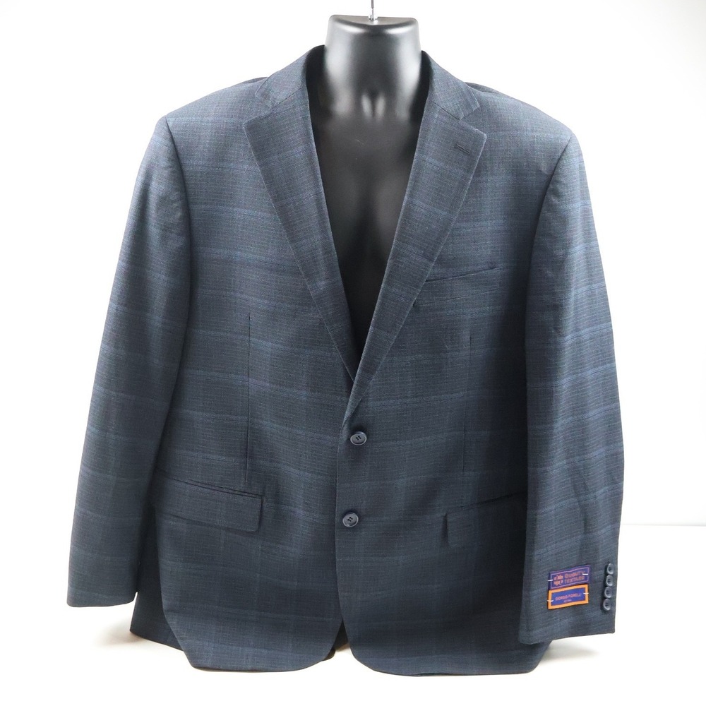 Giorgio Fiorelli Suit Blue Plaid 2-Button Blazer Trousers 50/44 New